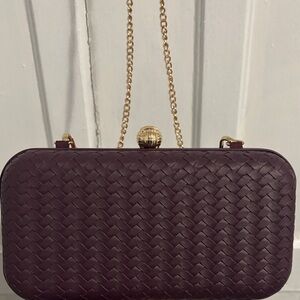 Purple Woven Clutch
